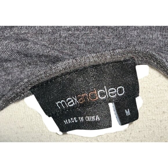 Max & Cleo Womens Long Sleeve Faux Wrap Midi Dress Size Medium Gray - Picture 3 of 9